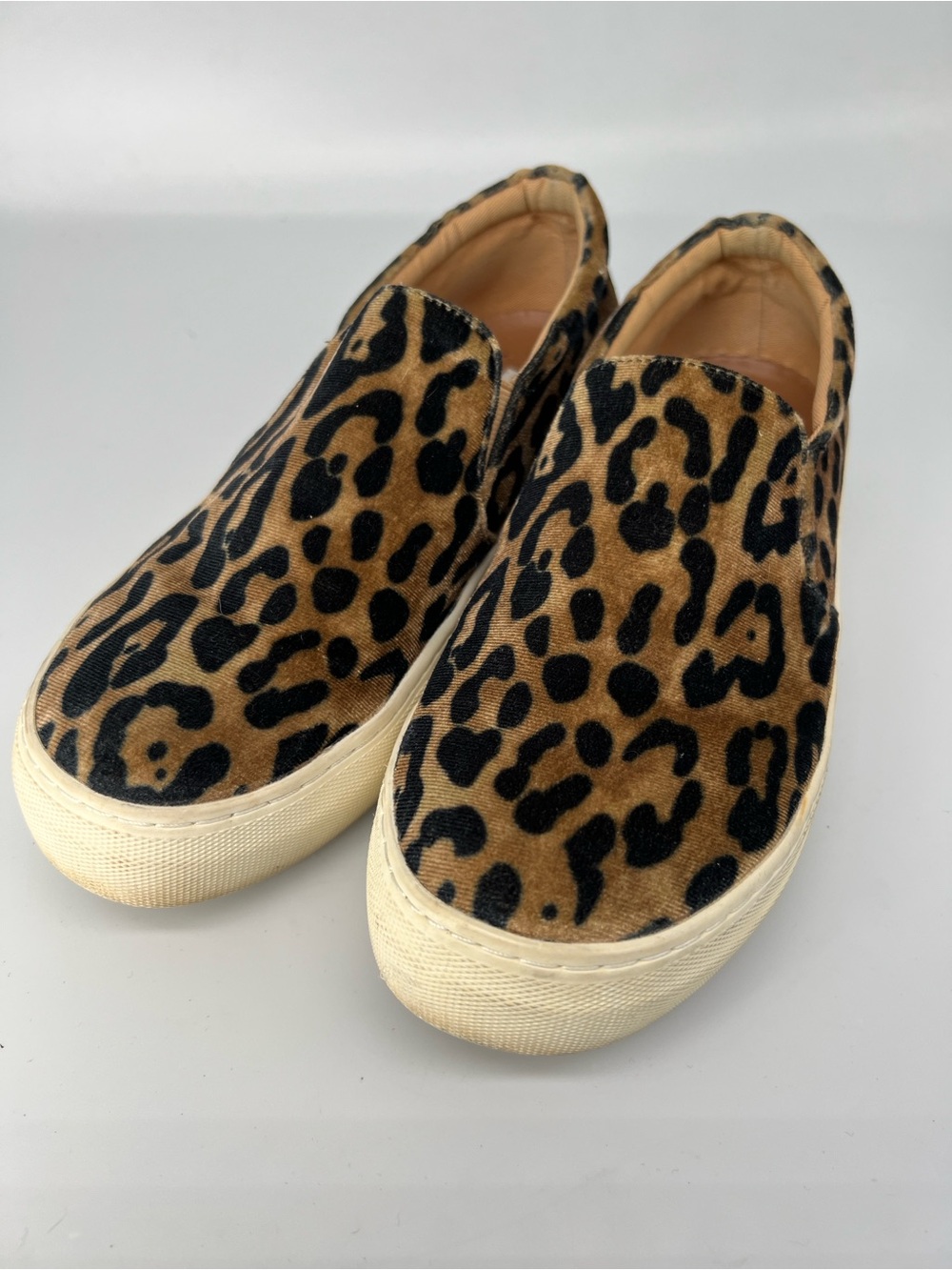 Steve Madden Leopard Print Slip-On Sneakers - Tan & Black size 8